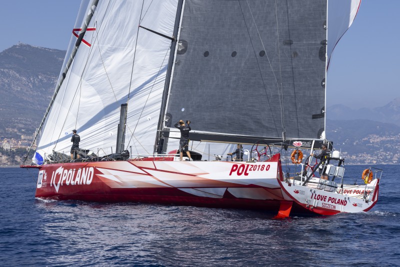 After defending well for the majority of the race, the VO70 I Love Poland was finally pipped at the post by the Cookson 50 Kuka 3. Photo: Circolo della Vela Sicilia/Studio Borlenghi