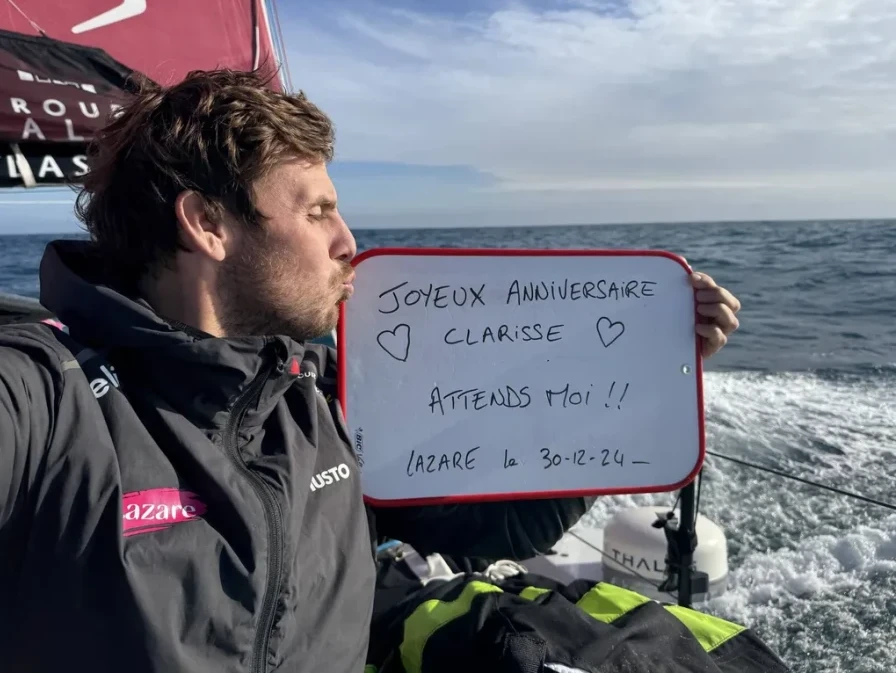 RACE, DECEMBER 30, 2024 : Photo sent from the boat Lazare during the Vendee Globe sailing race on December 30, 2024. (Photo by skipper Tanguy Le Turquais)