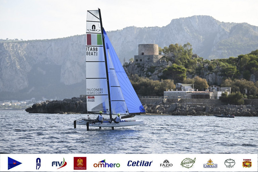 Sferracavallo Hosts Four Races Today at the Nacra 17 European Championships