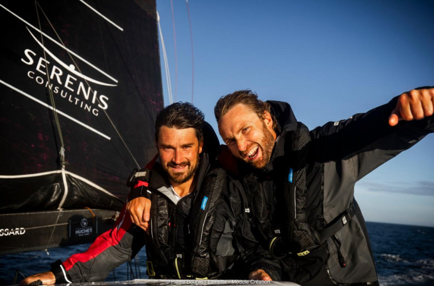 Luke Berry (right) and Antoine Joubert are back to defend their Rolex Fastnet Race title on Le Rire Medecin-Lamotte © Pierre Bouras 