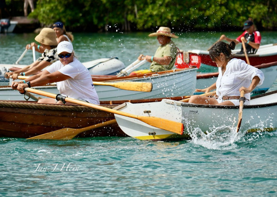 The afternoon gig racing in the Dockyard was fiercely competitive