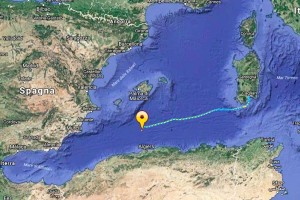 Gaetano Mura Solo Round the Globe Record: rotta su Gibilterra
