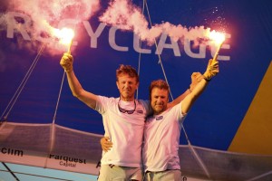 Jean-Pierre DICK and Yann Eliès, winners of the 2017 Transat Jacques Vabre