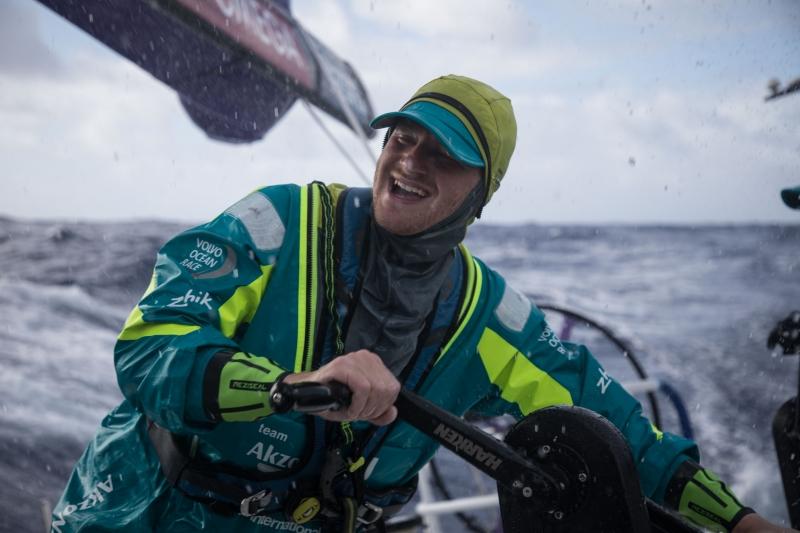 Volvo Ocean Race Leg 6 to Auckland, day 08 on board AkzoNobel, Nicolai Sehested in action