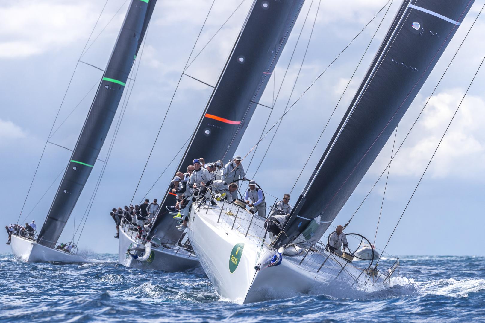 Day one of the Rolex Capri Sailing Week was a  maxi-only affair on the Bay of Naples. 
