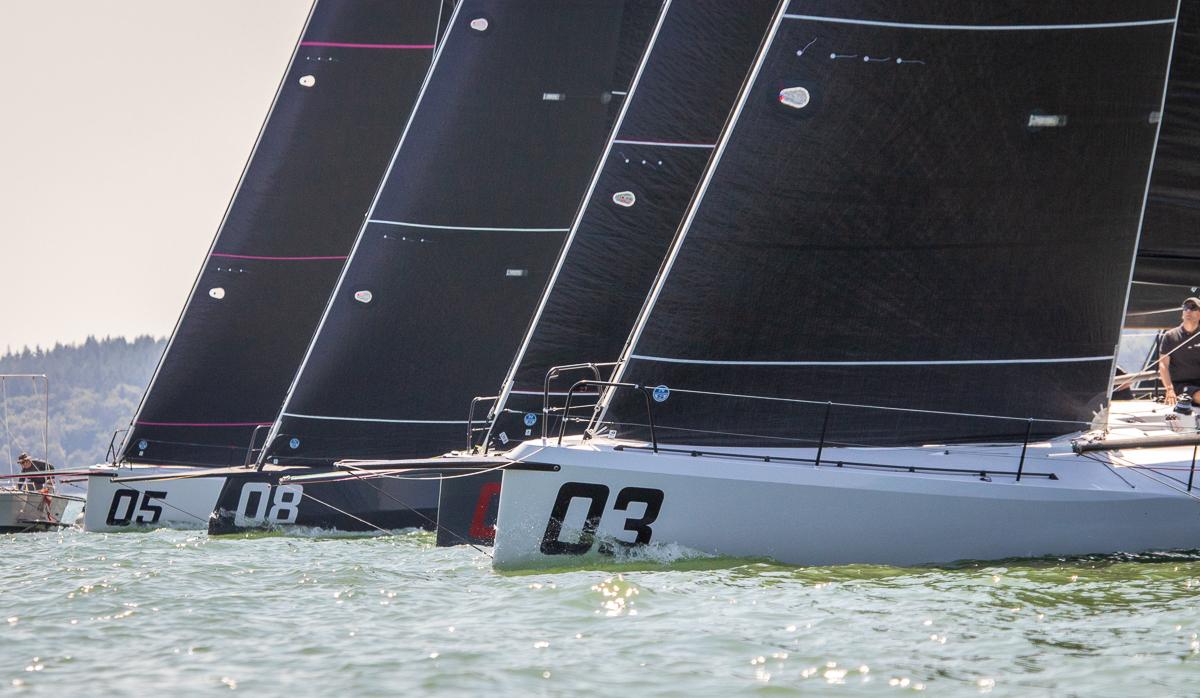 On the first day, after two races Mike Bartholomew's South African flagged Tokoloshe II leads the HYS FAST40+ National Championship by half a point