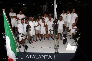 Atalanta II, l'equipaggio all'arrivo della Palermo Montecarlo 2018