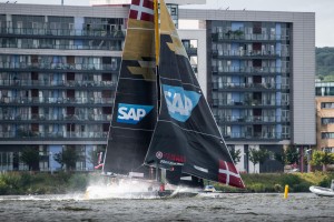 Alinghi climbs the ranks on second day of Extreme Sailing Series™ Cardiff