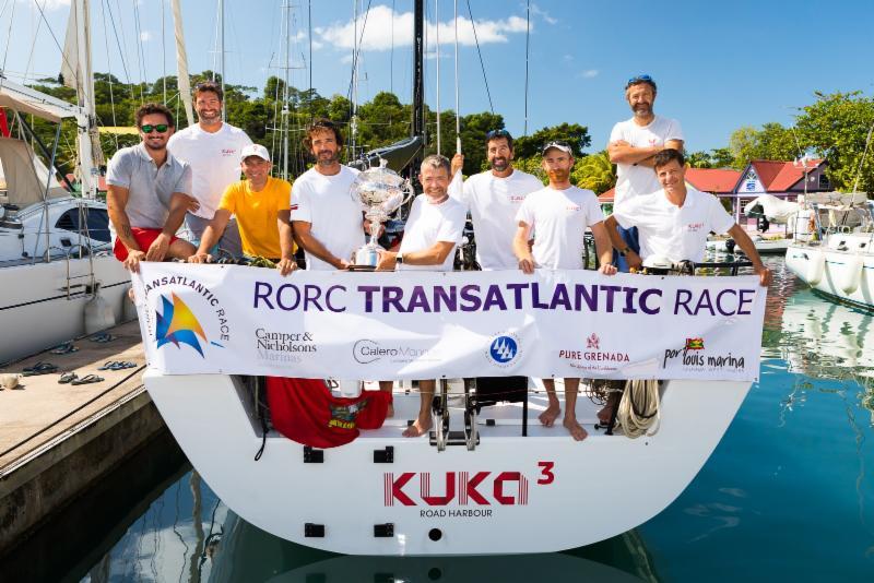 Franco Niggeler's Cookson 50 Kuka3 Gesamtsieger 2018 RORC Transatlantic Race Trophy mit bester korrigierter IRC-Zeit