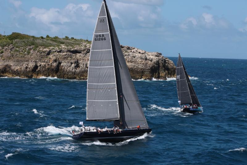 Gibb Kane (USA) racing Swan 66 Bounty was in pole position in IRC One after rounding La Desirade 