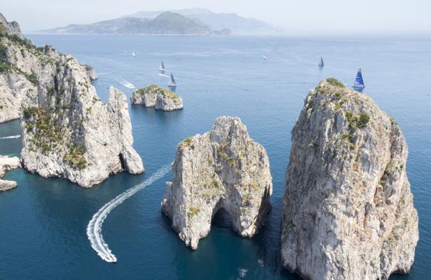 Capri's magnificent Faraglioni rocks where the final race will finish