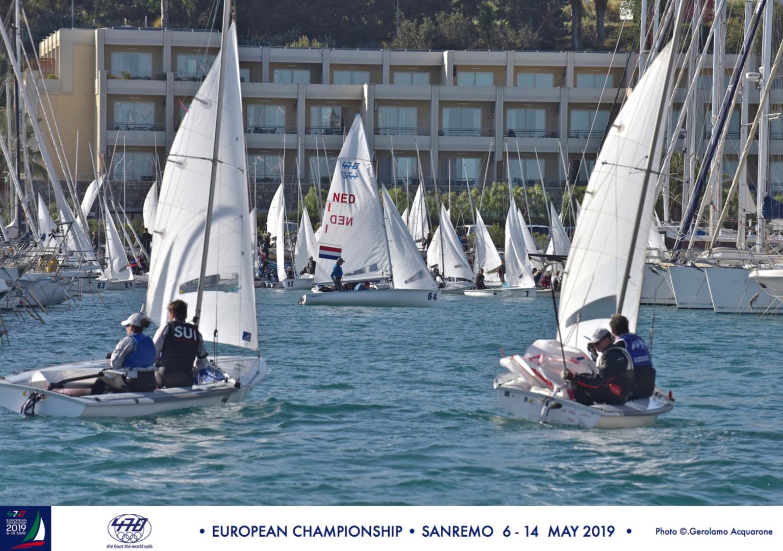470 Europeans, no wind for the second day, racing cancelled