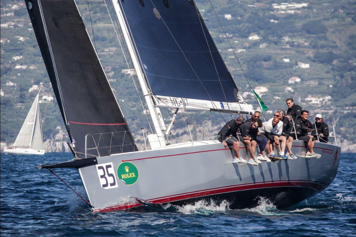 Il Cookson 50 endlessgame del Red Devil Sailing Team in regata a Capri nell'ultima edizione del Campionato Nazionale del Tirreno