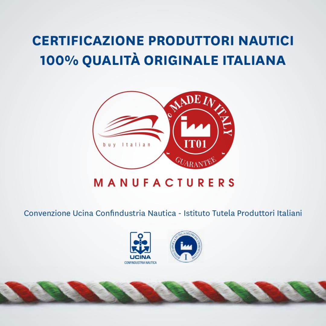 'Certificazione Produttori Nautici – 100% Qualità Originale Italiana”