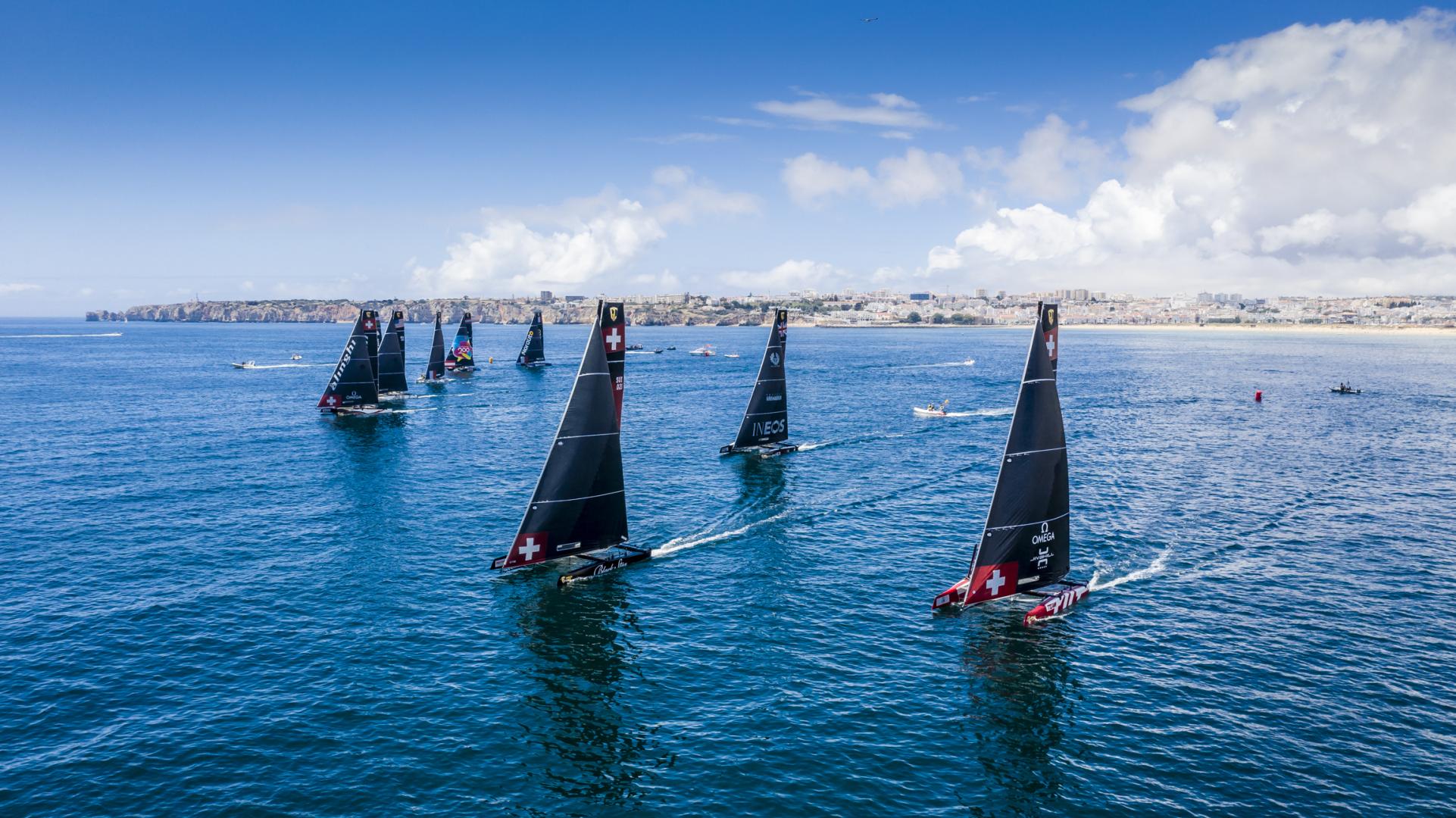 The ten boat GC32 World Championship fleet had two practice races today, won by Team Tilt and NORAUTO