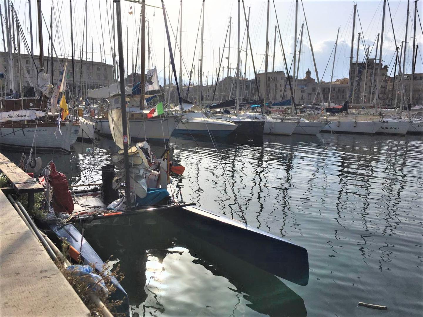 Andrea Barbera, skipper di Solo around Sicily,fa tappa a Palermo
