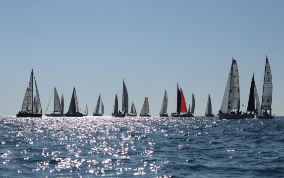 Le imbarcazioni partecipanti al Campionato Invernale in acqua ad Ostia