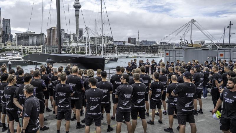 Emirates Team New Zealand revealed their new boat Te Kāhu