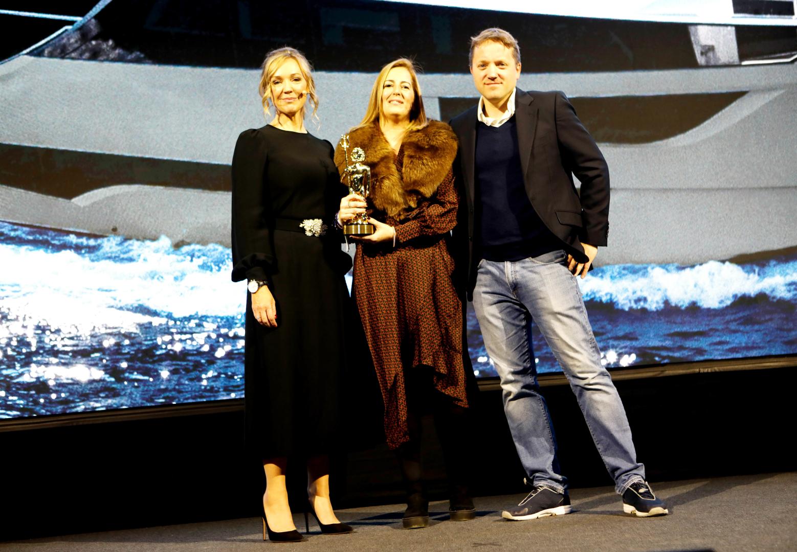 Giulia Sigismondi, Head of Interior at Dominator Yachts and a panel of distinguished judges at the Superyacht Design Festival in Cortina d'Ampezzo