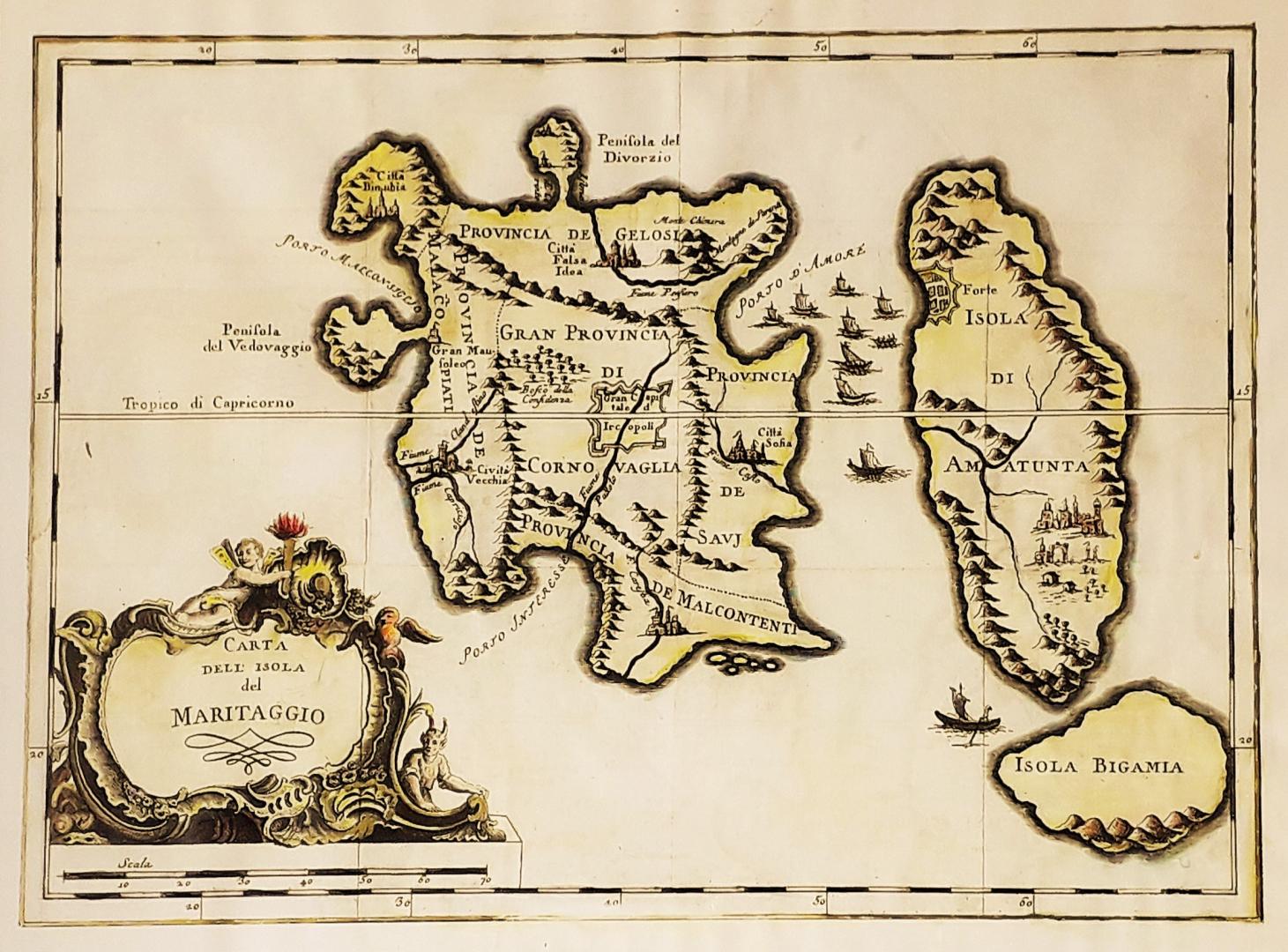 La rara mappa settecentesca dell'Isola del Maritaggio