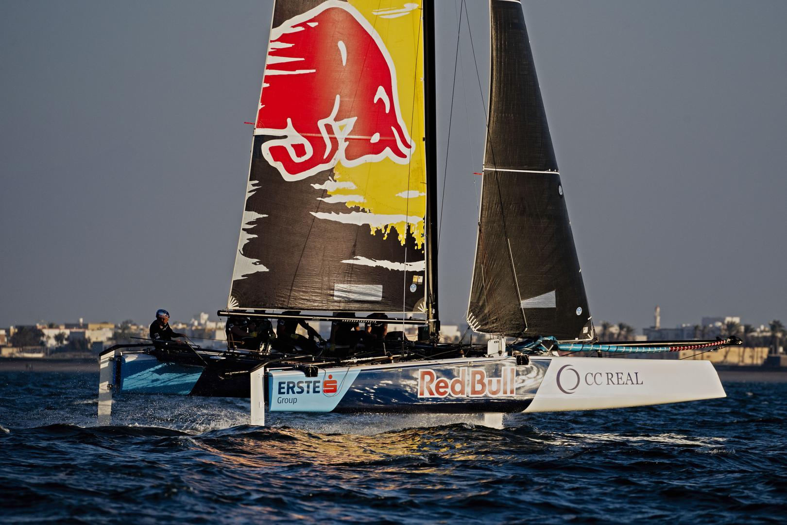 Red Bull Sailing Team in their new colours. Photo: Samo Vidic/Red Bull Content Pool  