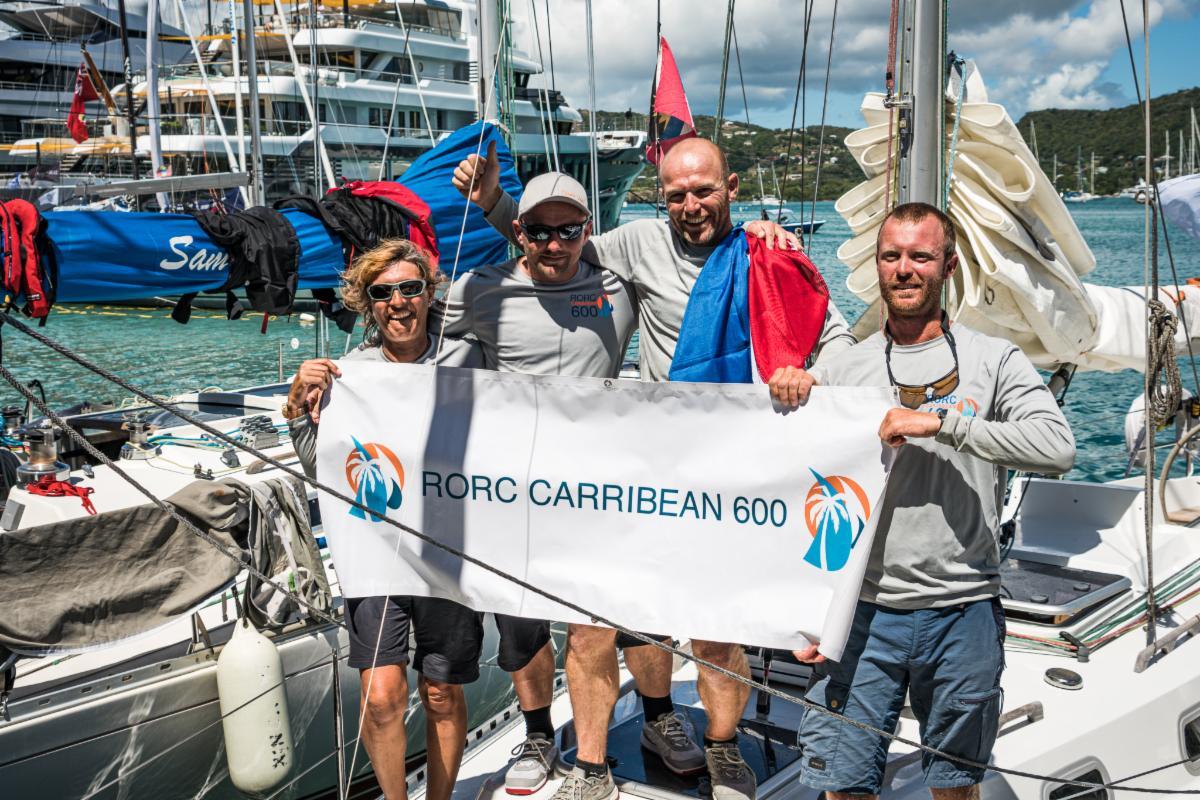 Yoyo Gerssen's Cabbyl Vane, Ohlson 35 was the last to finish but received a huge welcome on the dock at Antigua Yacht Club