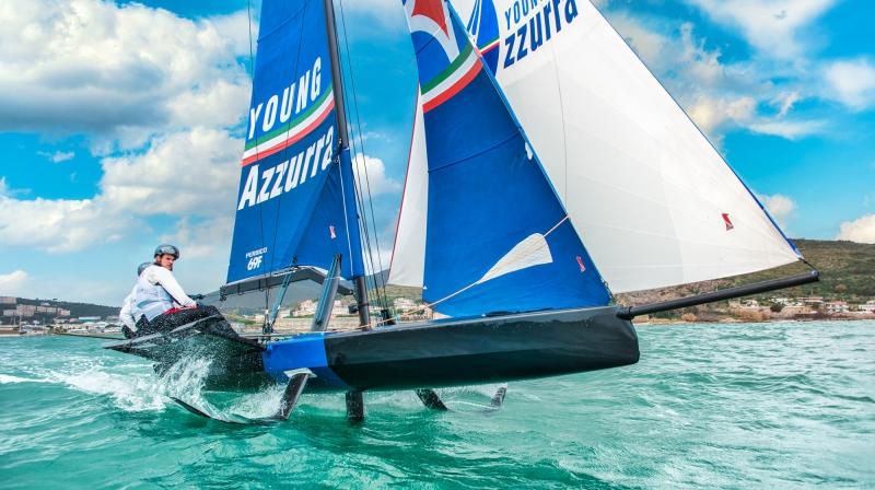 Young Azzurra training in Gaeta with the new branded sails