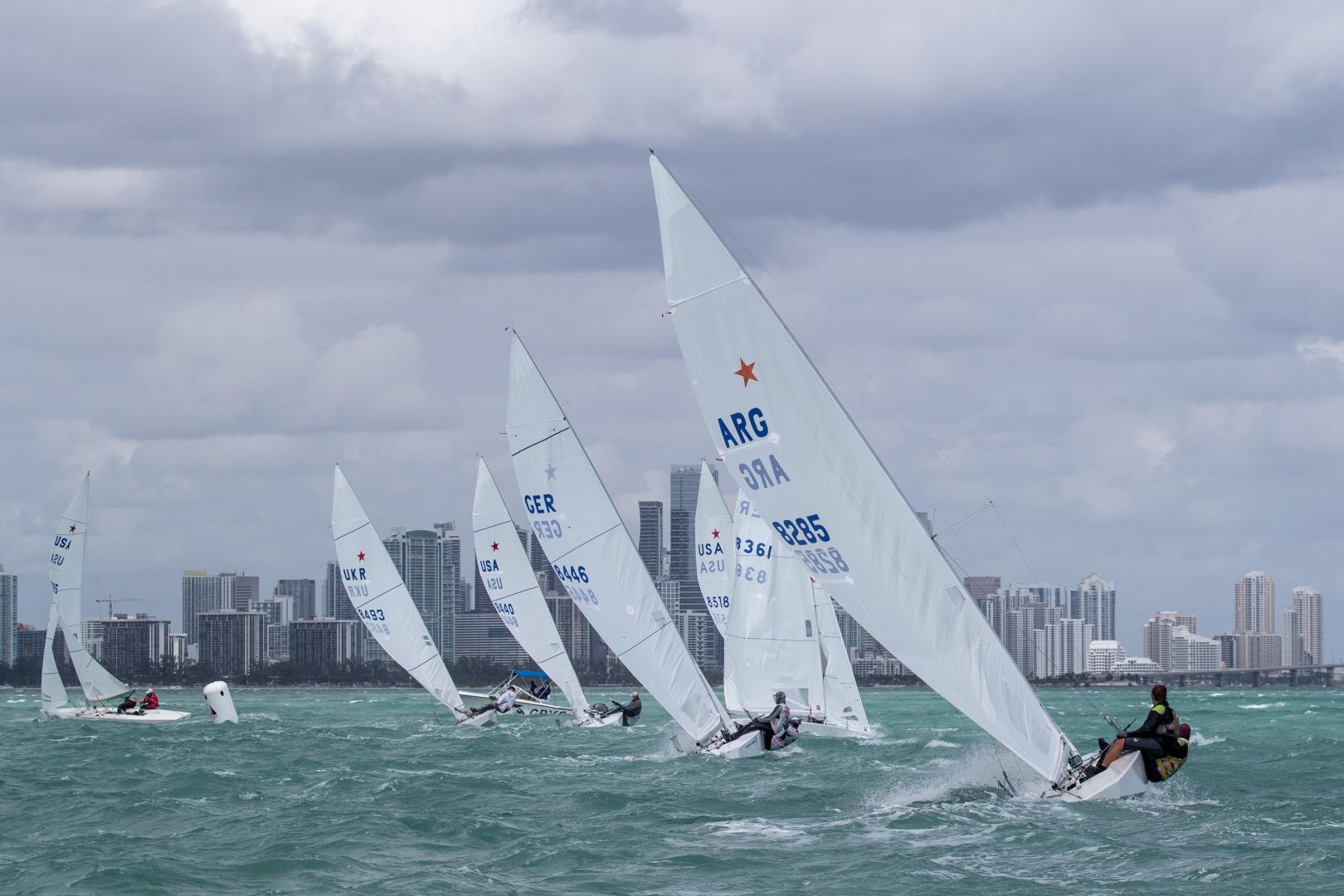 Star fleet racing off Miami on day 2 at 94th Bacardi Cup 