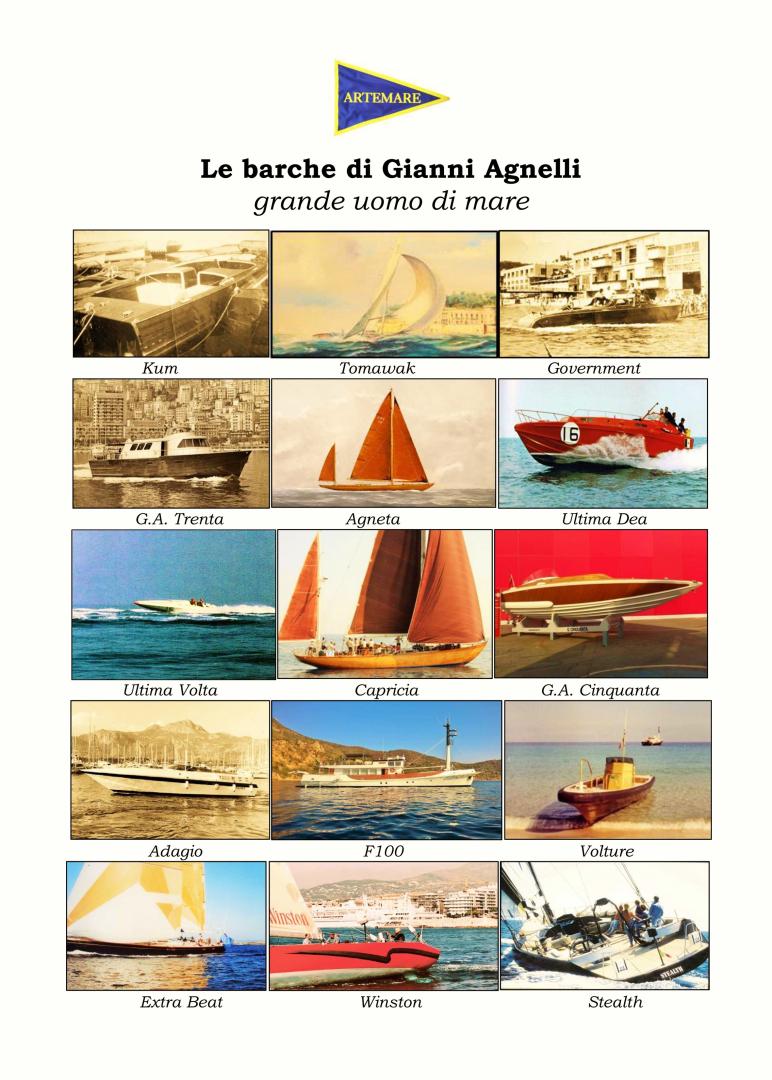 Il Manifesto di Artemare Club con tutte le barche di Gianni Agnelli
