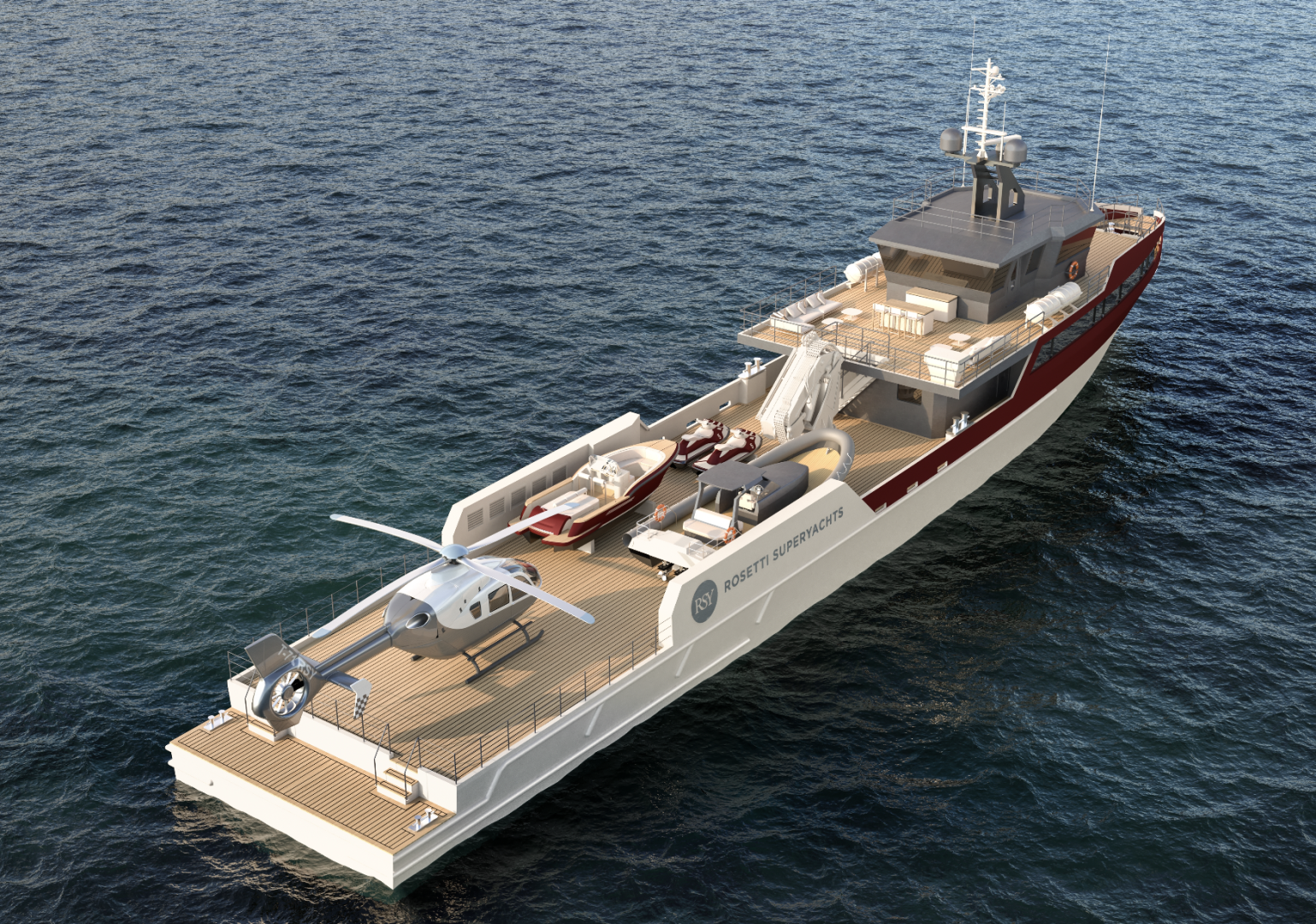 Rosetti Superyachts presents new 55-metre Support Vessel