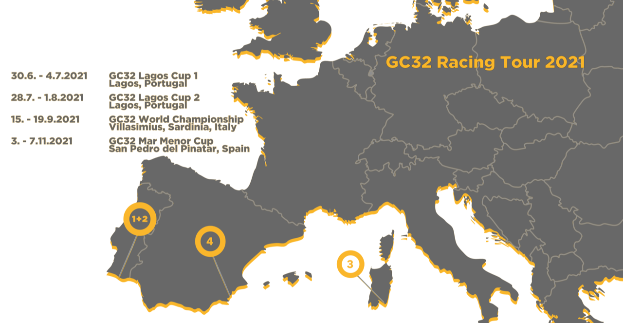 Il nuovo calendatio del GC32 Racing Tour 2021