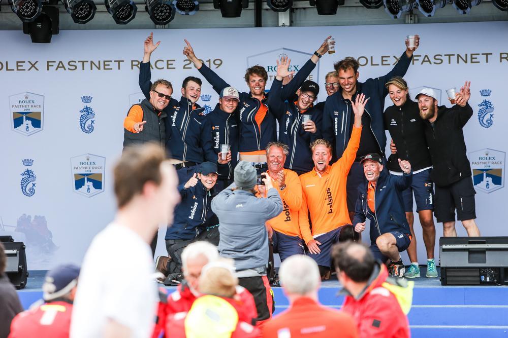RORC photographer Paul Wyeth captures teams at the prizegiving as they express their joy after successfully completing the Rolex Fastnet Race