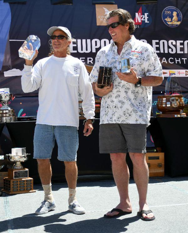 Dan Rossen and Richard Whitely of Problem Child, a B32 winning for best double-handed team. Representing BCYC.