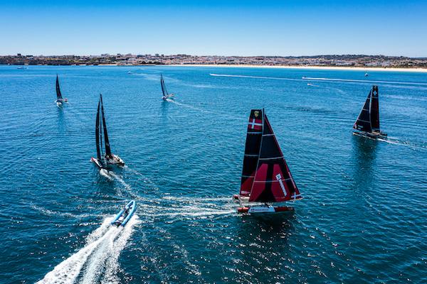 Gusts and lulls on a tricky practice day. Photo: Sailing Energy/ GC32 Racing Tour
