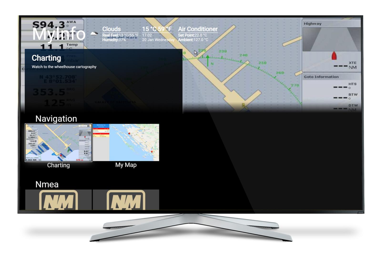 Videoworks MyInfo 3.0: the whole yacht in your hand, with the smart TV