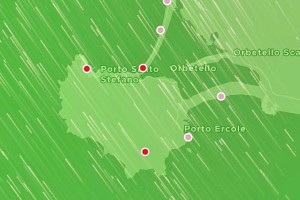 Da Windfinder il colore verde della mappa è per venti superiori a 20 nodi - Artemare Club