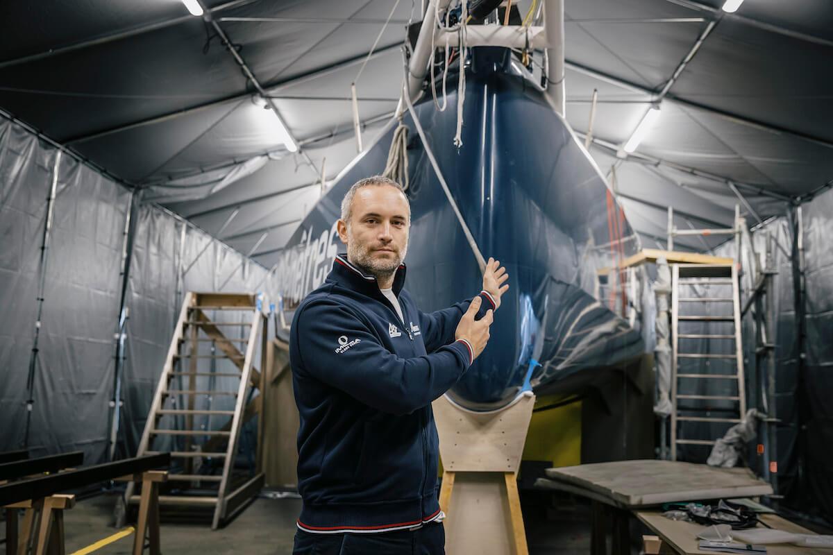 Fabrice Amedeo’s monohull is undergoing a complete transformation as she’s equipped with C-shaped foils
