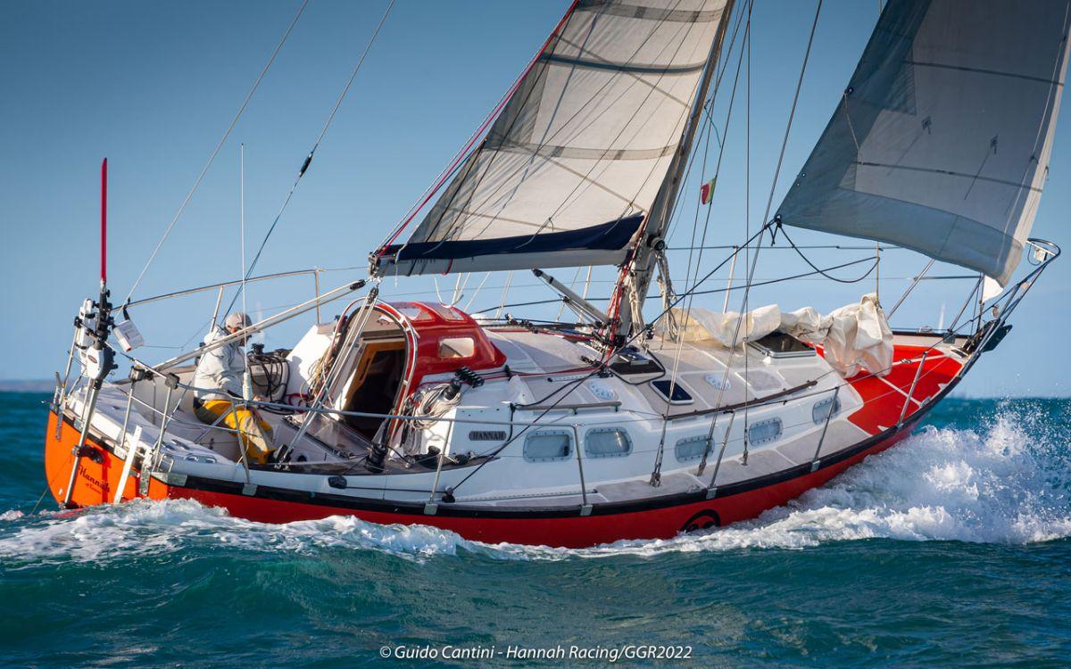 GGR Entrant Guido Cantini (Italy) sailing his well-prepared Vancouver 34 on a one-month sea trial out on to the Atlantic.