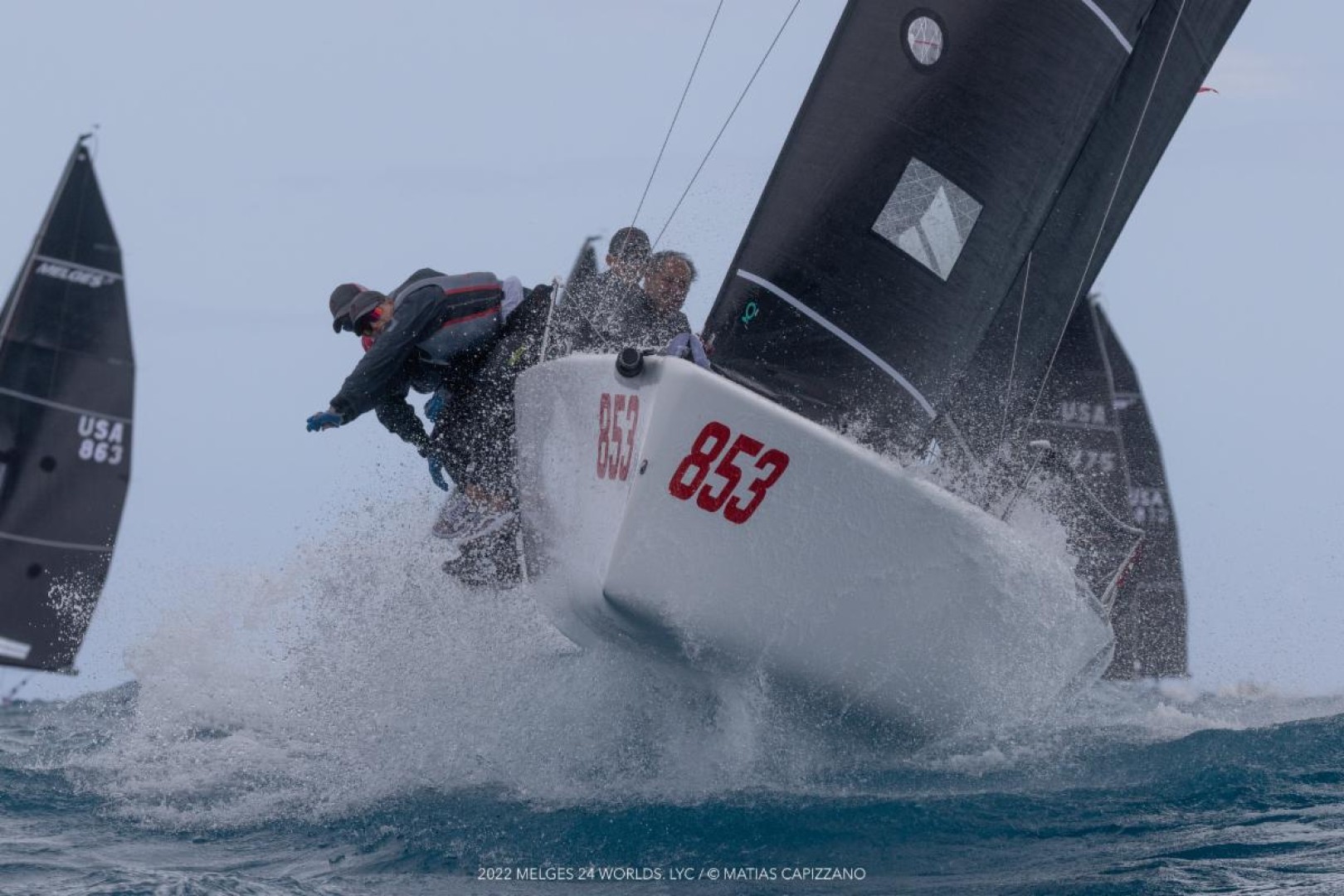 Richard Reid from Canada on Zingara (10-1-18) was victorious in the third race on Day Two at the Melges 24 Worlds 2022 © Matias Capizzano