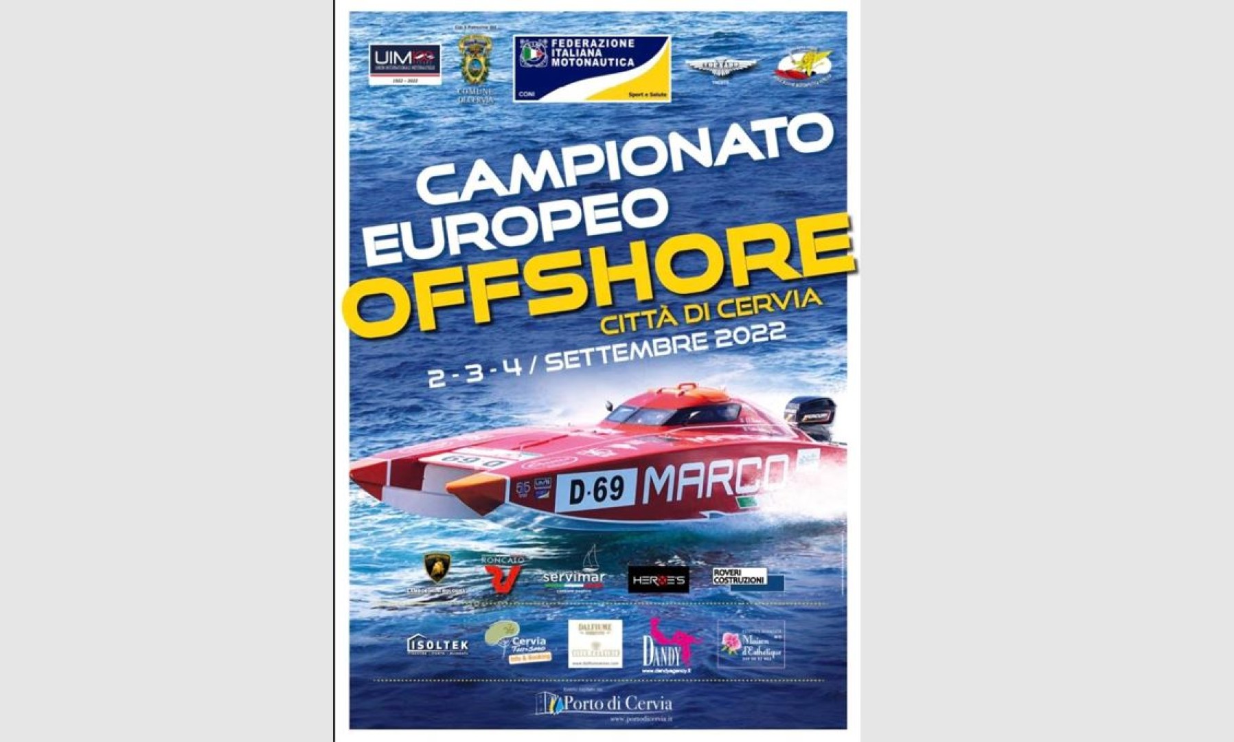 Dal 2 al 4 settembre, appuntamento con l’Europeo Offshore classe 3D