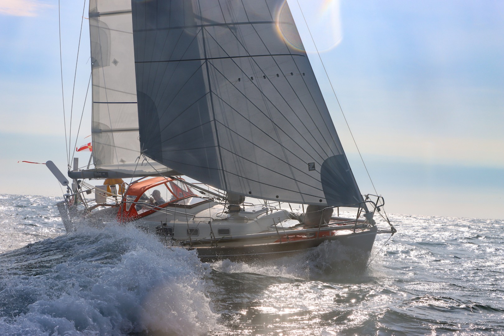 Jeremy Bagshaw's well-sailed Olleanna, the smallest boat of the fleet, has been holding her own against bigger, faster boats. Photo: Nora Havel/GGR2022