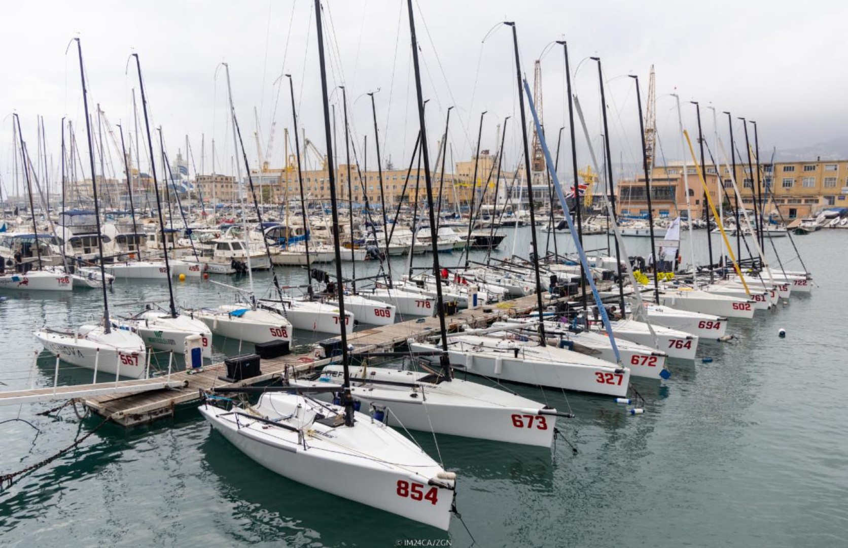 Melges 24 fleet ready in YCI Genova for the Melges 24 Europeans 2022 - Photo © IM24CA/Zerogradinord