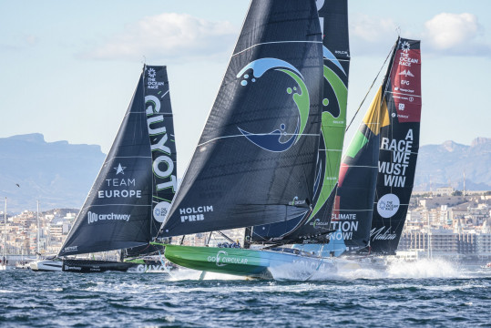 15 January 2023, IMOCA Leg 1 Start in Alicante: Holcim - PRB Team, Team Malizia, GUYOT environnement - Team Europe
© Sailing Energy / The Ocean Race