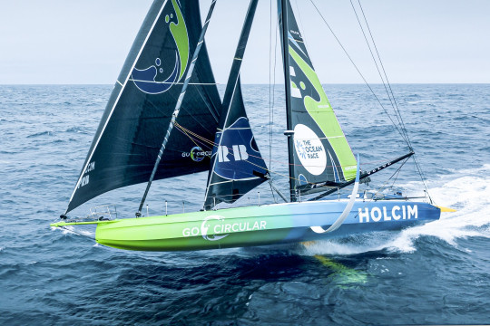 The Ocean Race 2022-23 - 12 March 2023, Leg 3, Day 14 onboard Team Holcim - PRB. Drone view.
© Julien Champolion | polaRYSE / Holcim - PRB