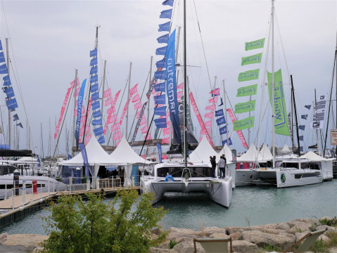 70 multihulls in the harbour in La Grande Motte at the 14th edition