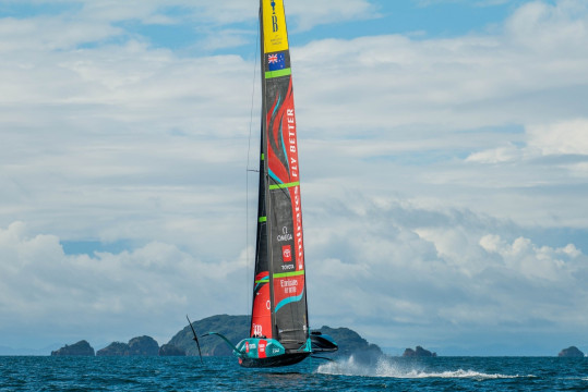 Emirates Team New Zealand sign off the AC75 in Auckland