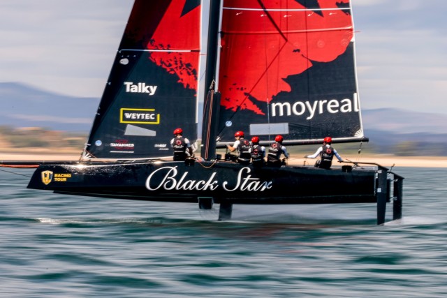 Black Star Sailing Team en route to their World Championship victory last year in Lagos. Photo: Sailing Energy / GC32 Racing Tour