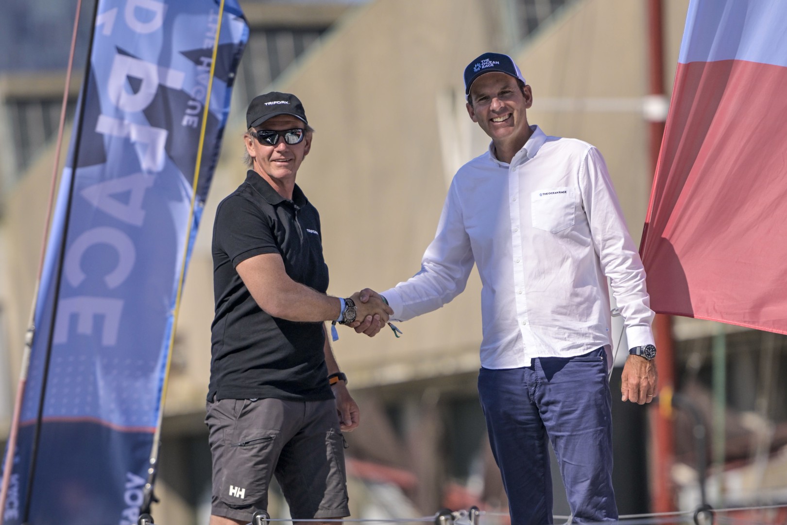 The Ocean Race. CEO of the Trifork group, Jørn Larsen with The Ocean Race Chairman Richard Brisius in The Hague, Netherlands. © Sailing Energy / The Ocean Race