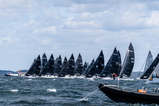 Melges 24 fleet on Day One at the 2023 Worlds - Middelfart, Denmark © Mick Knive Anderson