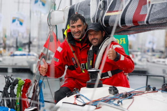 Les P'tits Doudous en Duo finished first in IRC Two-Handed, the JPK 1010 ably co-skippered by Romain Gibon and Alban Mesnil © Paul Wyeth